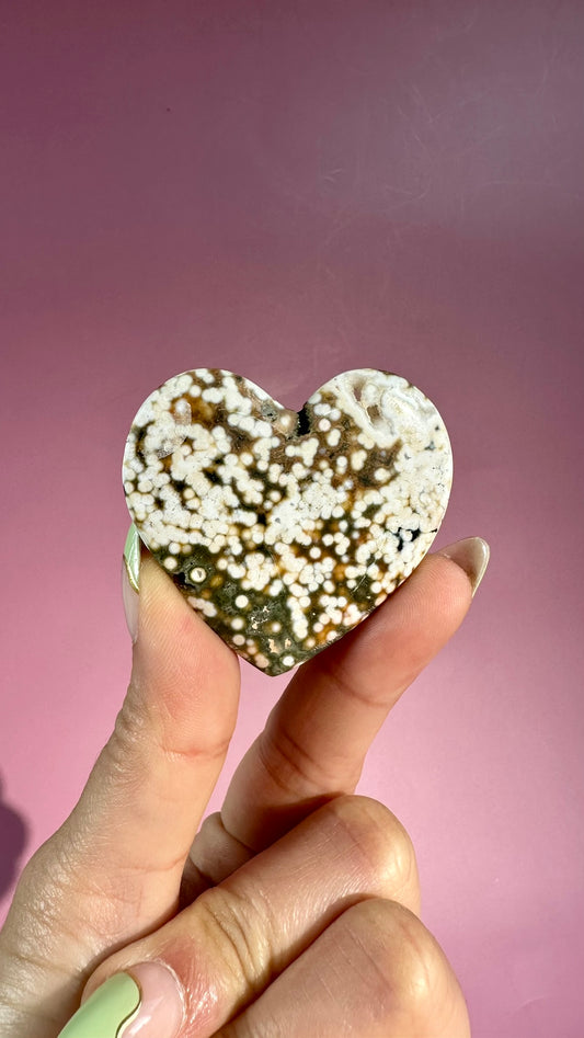 Ocean Jasper Heart Carving – Option M