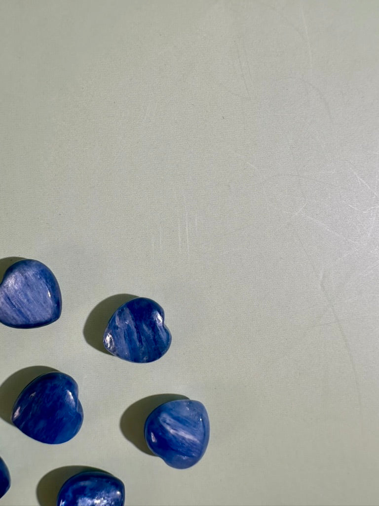 Mini Blue Kyanite Heart | Blue Crystal Carving