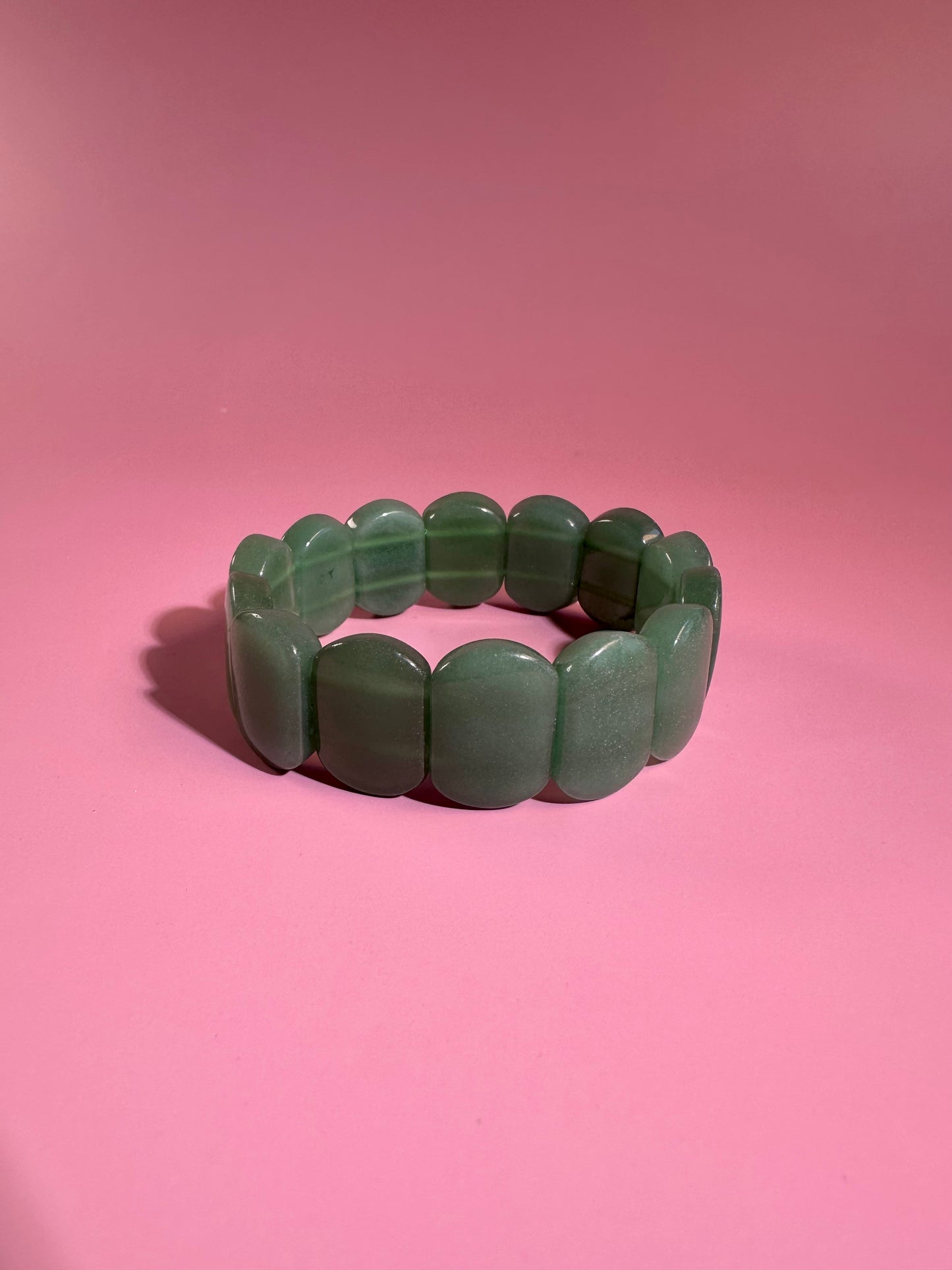 Flat Rectangle Green Aventurine Bracelet