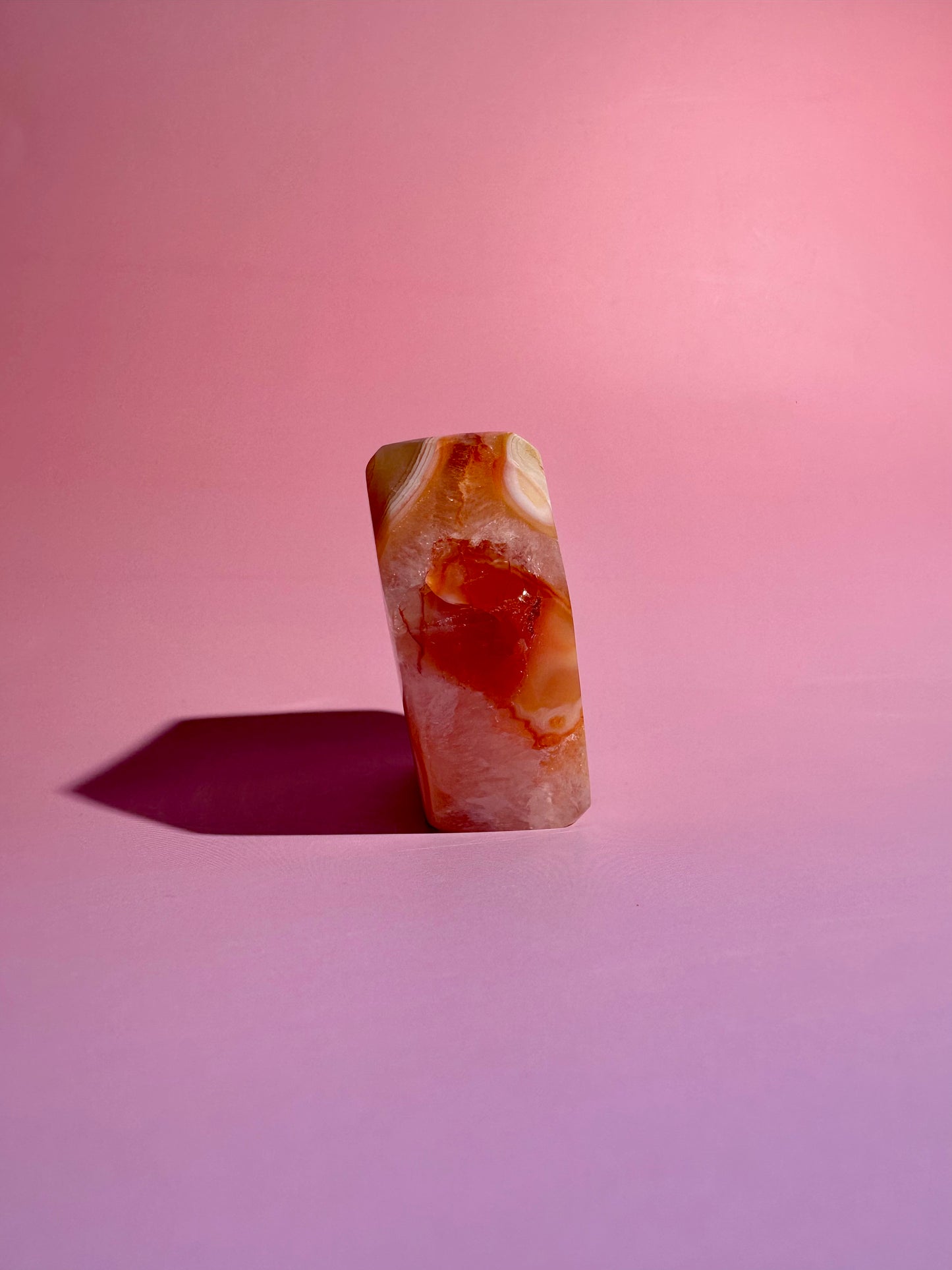 Carnelian Agate Geometric Freeform – Option C | Abundance, Strength & Motivation Energy