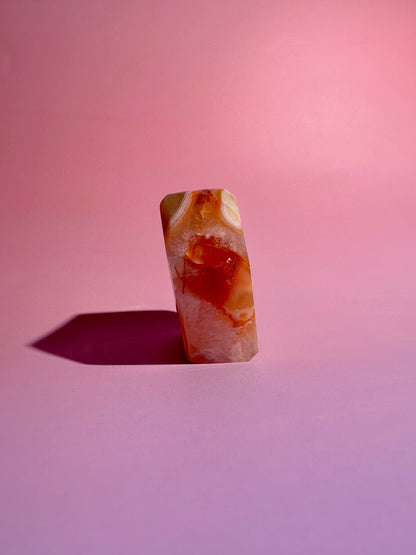Carnelian Agate Geometric Freeform – Option C | Abundance, Strength & Motivation Energy