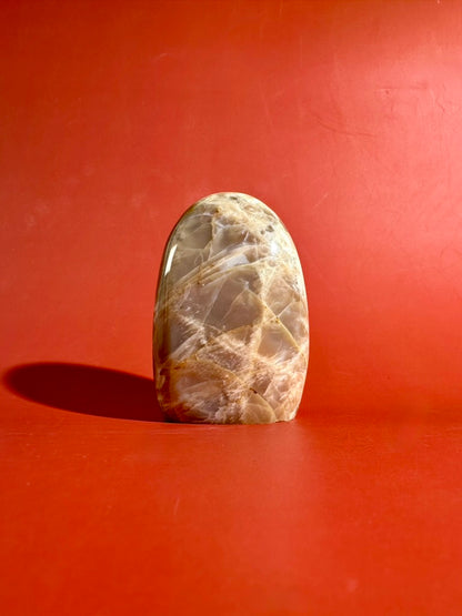 Peach Moonstone Standing Freeform – Option C | Collector Crystal, Balance & Gentle Transformation