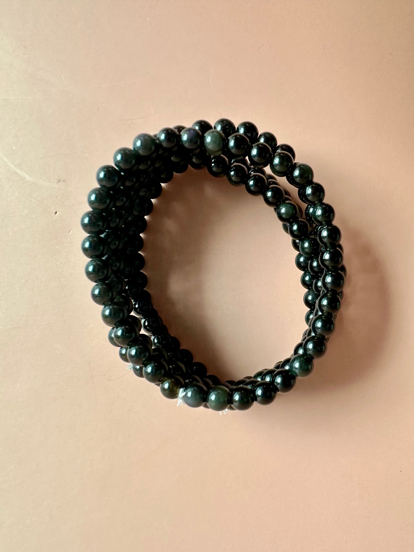 6mm Goldsheen Obsidian Beaded Bracelet