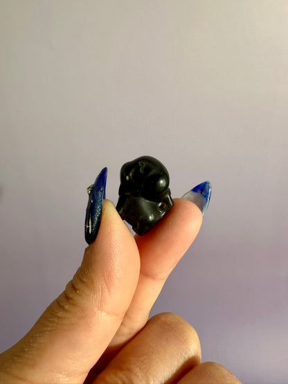 Mini Silver Sheen Obsidian Dog | Crystal Carving