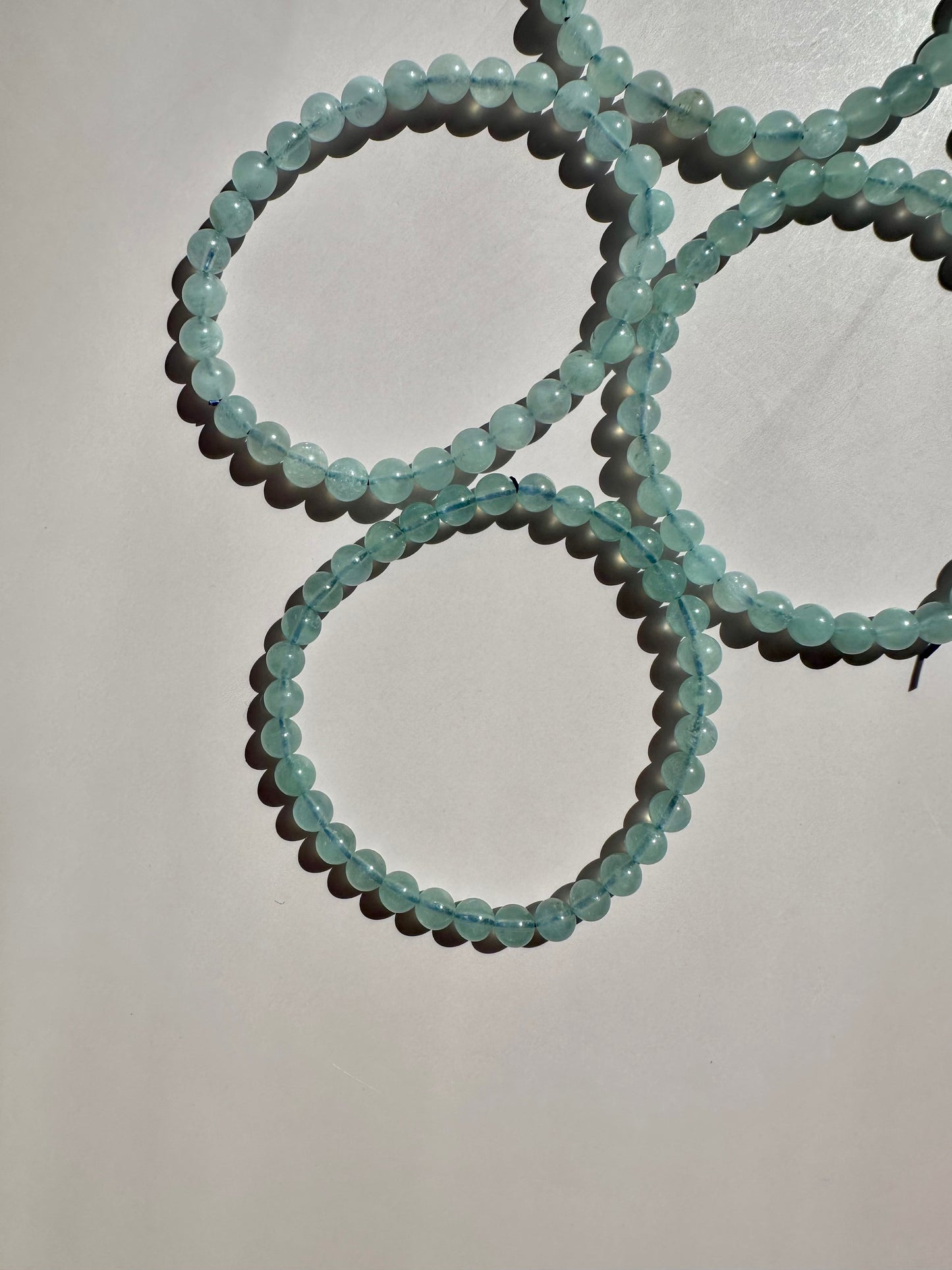 6mm Aquamarine Beaded Bracelet