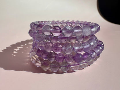 6mm Amethyst Beaded Bracelet