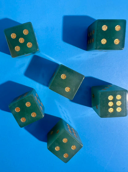 Green Aventurine Crystal Dice | Set of 2