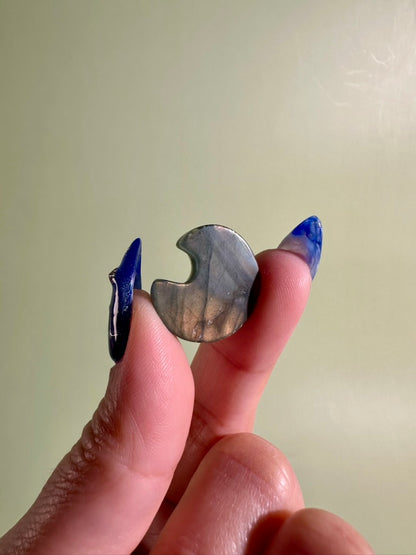 Small Labradorite Crescent Moon | Flashy Crystal Carving