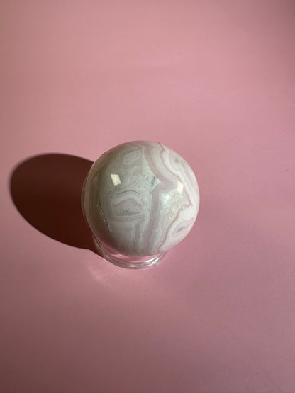 Peruvian Pink Mangano Calcite Sphere UV Reactive – Option B