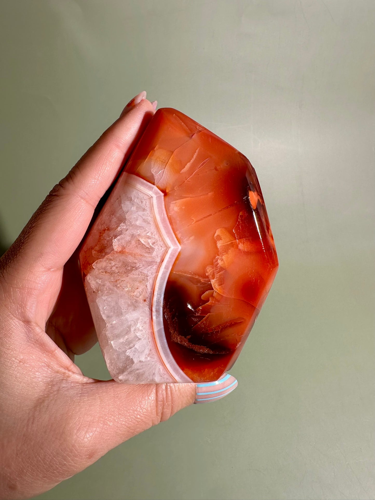 Carnelian Agate Geometric Freeform – Option J | Joy, Creativity & Positive Energy