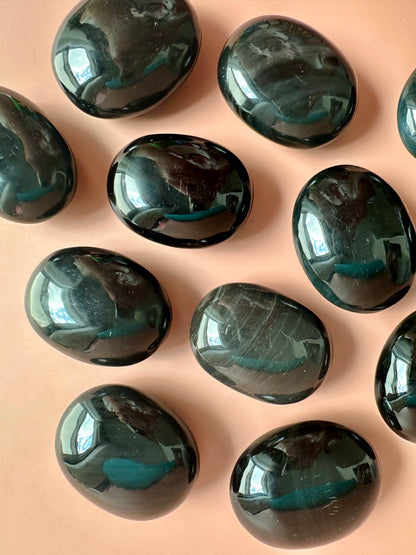 Black Obsidian Palm Stone