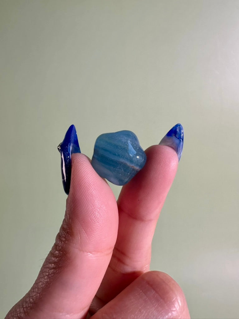 Mini Blue Onyx Puffy Star | Celestial Crystal Carving