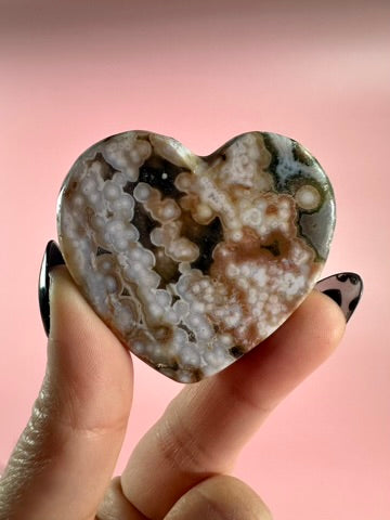 Ocean Jasper Heart Carving – B