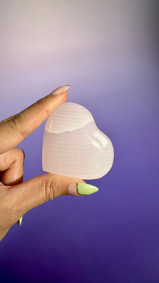 Pink Calcite Heart UV Reactive – Option B