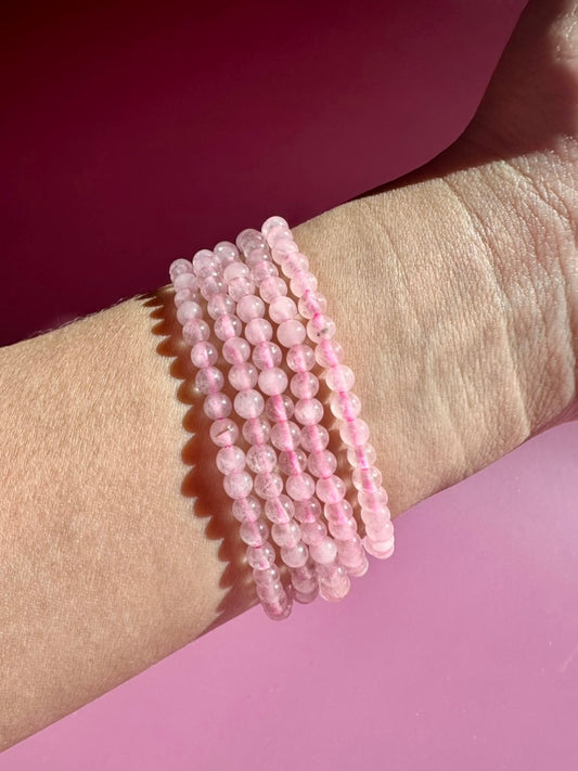 4mm Rose Quartz Bracelet
