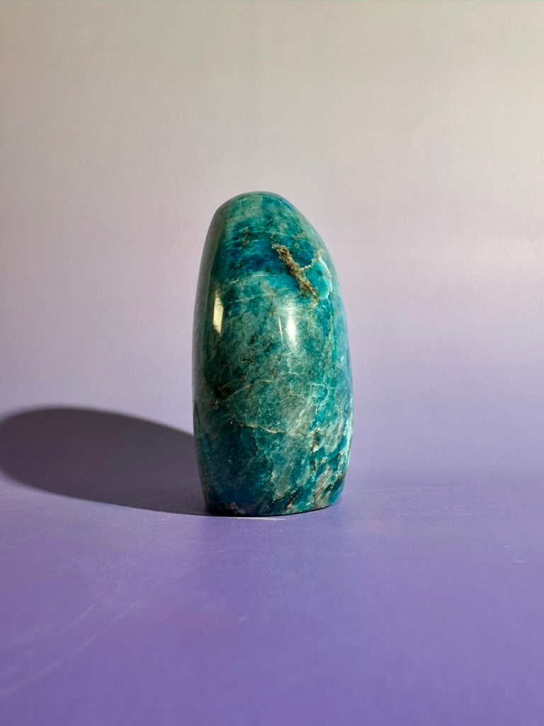 Blue Apatite Standing Freeform – Option B | Creativity, Manifestation & Collector Crystal