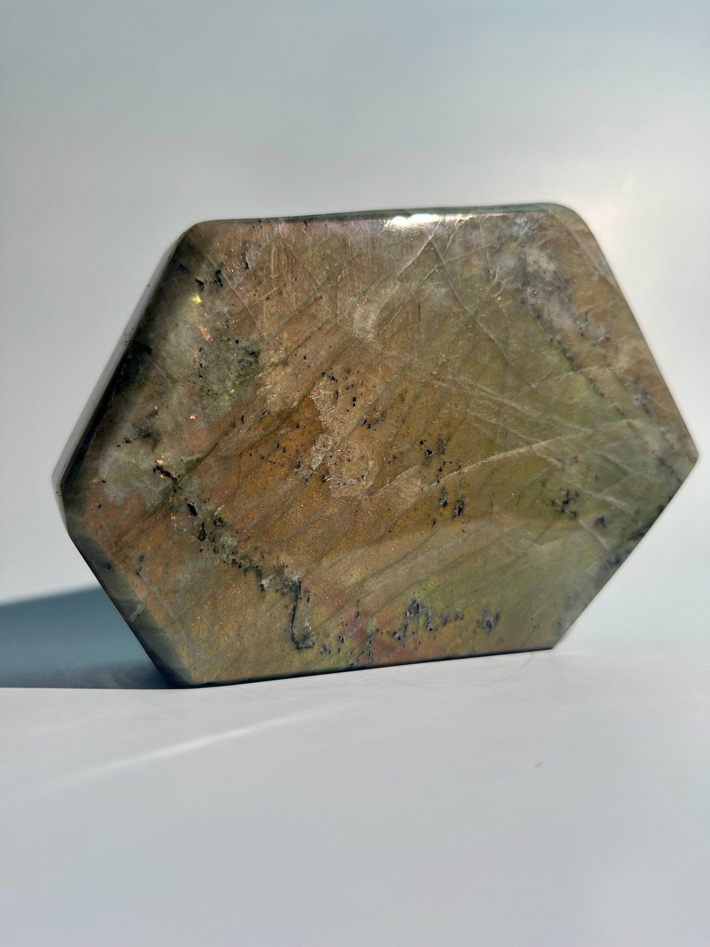 Extra Large Dual Sunset and Orange Flash Labradorite Standing  Freeform – Option B