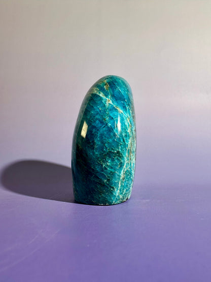 Blue Apatite Standing Freeform – Option B | Creativity, Manifestation & Collector Crystal