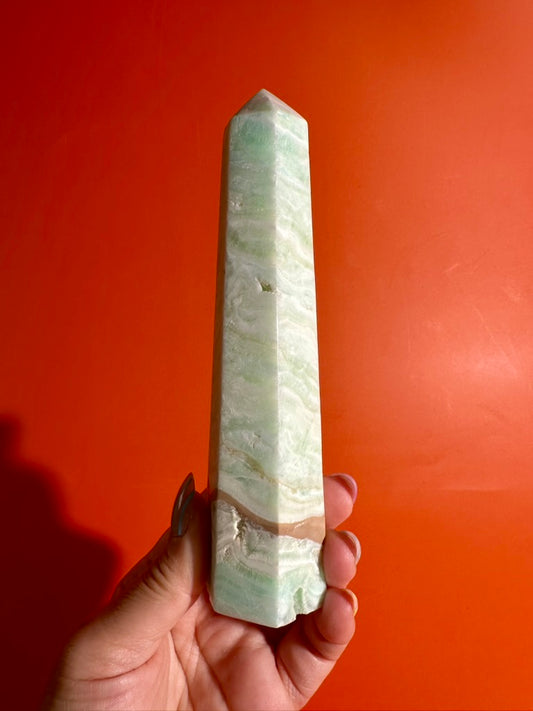 Caribbean Calcite Tower – Option E | Collector Statement Crystal, Dreamwork & Tranquility