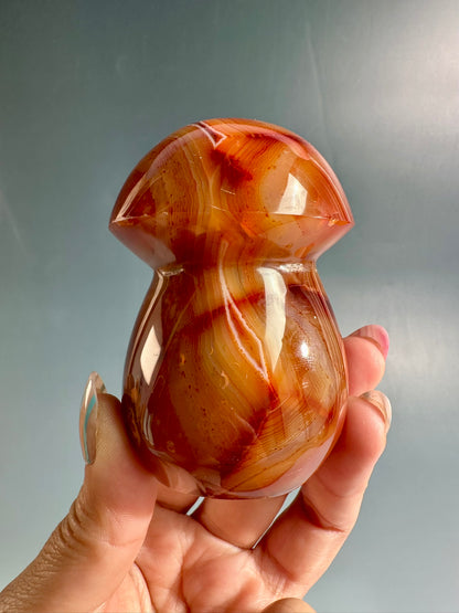 Carnelian Mushroom Carving – Option B | Creativity, Joy & Positive Energy