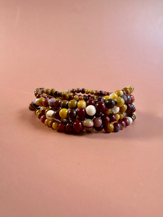 4mm Mookaite Beaded Bracelet