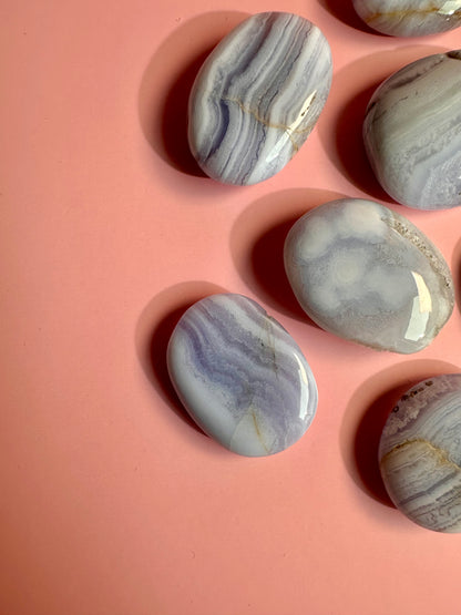 Blue Lace Agate Mini Flat Palm