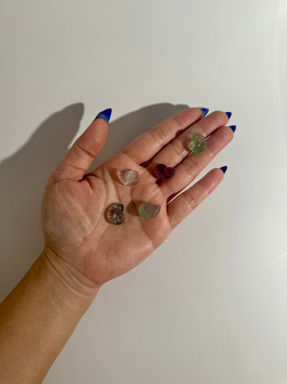 Mini Rainbow Fluorite Ammonite | Fossil-Inspired Crystal Carving