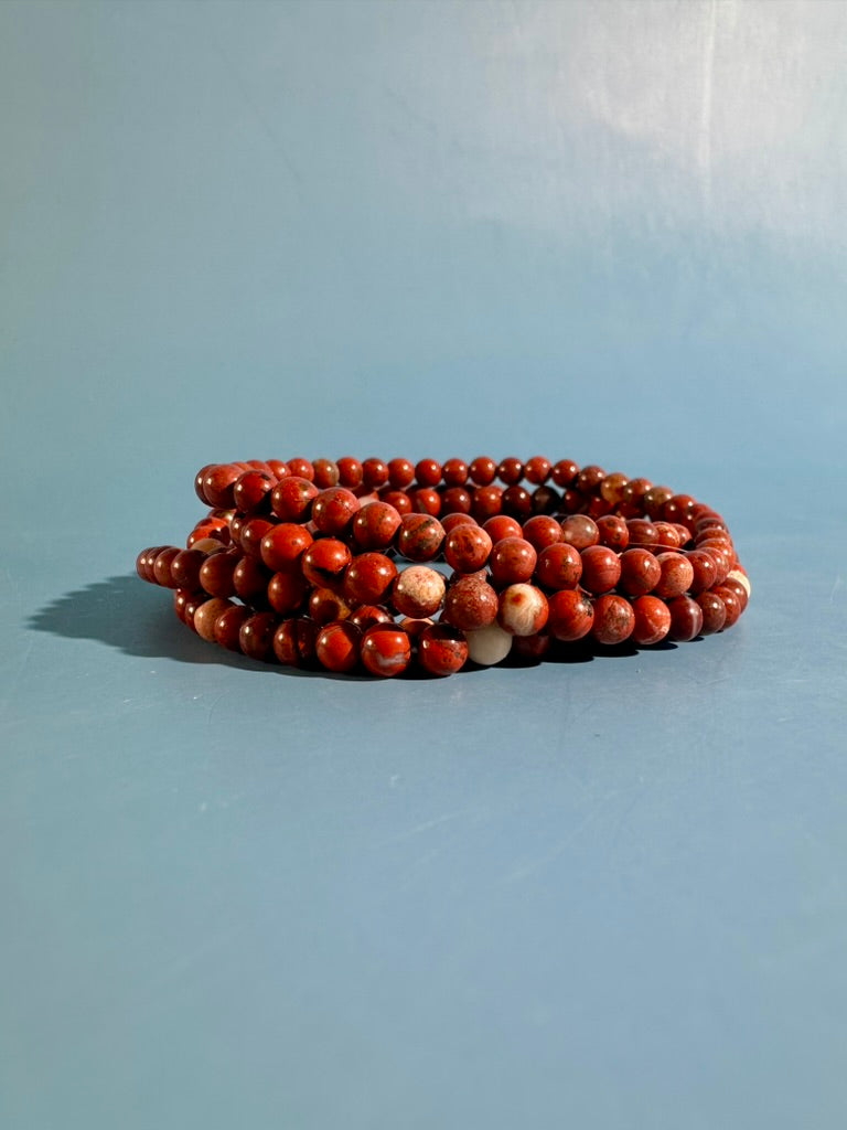 4mm Red Jasper Beaded Bracelet – Grounding Crystal