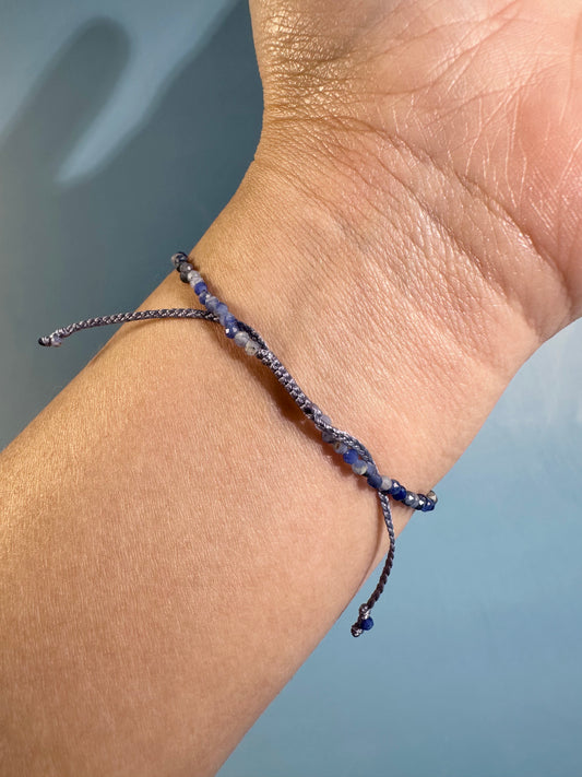 2mm Sodalite Adjustable Beaded Bracelet