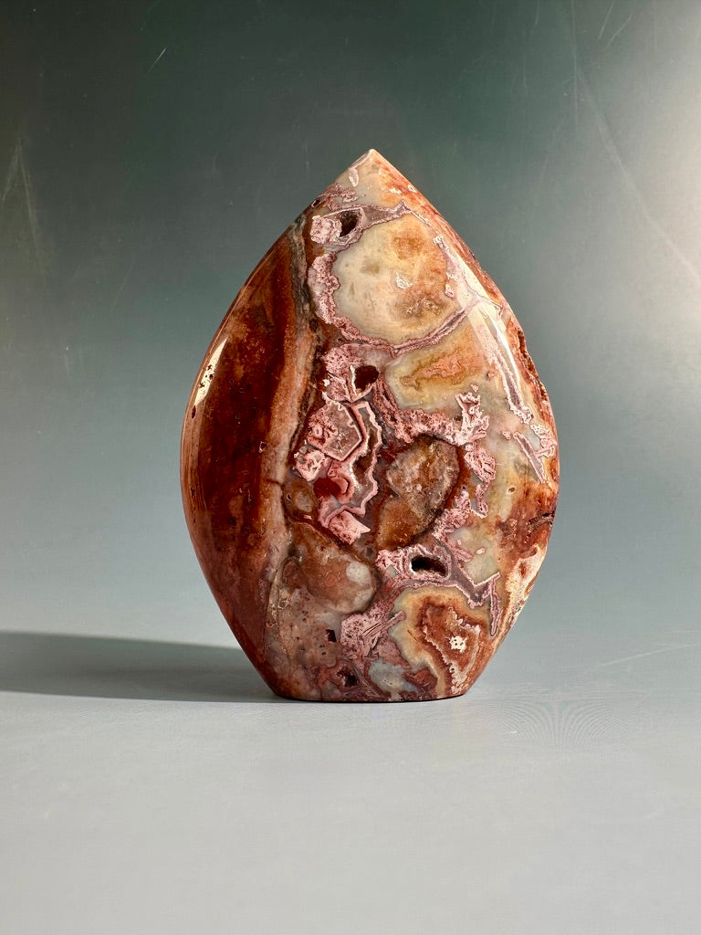 Indonesian Pink Crazy Lace Agate Flame – Option D | Inner Peace, Self-Love & Collector Crystal