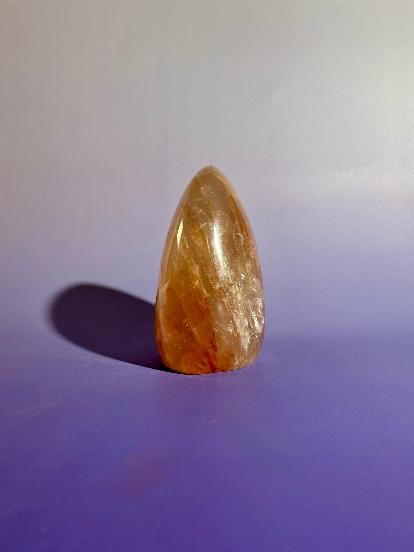 Fire Quartz Standing Freeform Option B | Polished Hematoid Quartz Display Crystal