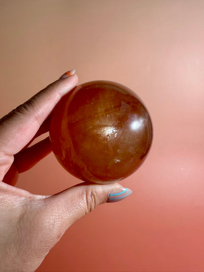Honey Calcite Sphere – Option C | Collector Crystal, Empowerment & Positive Energy
