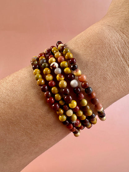 4mm Mookaite Beaded Bracelet