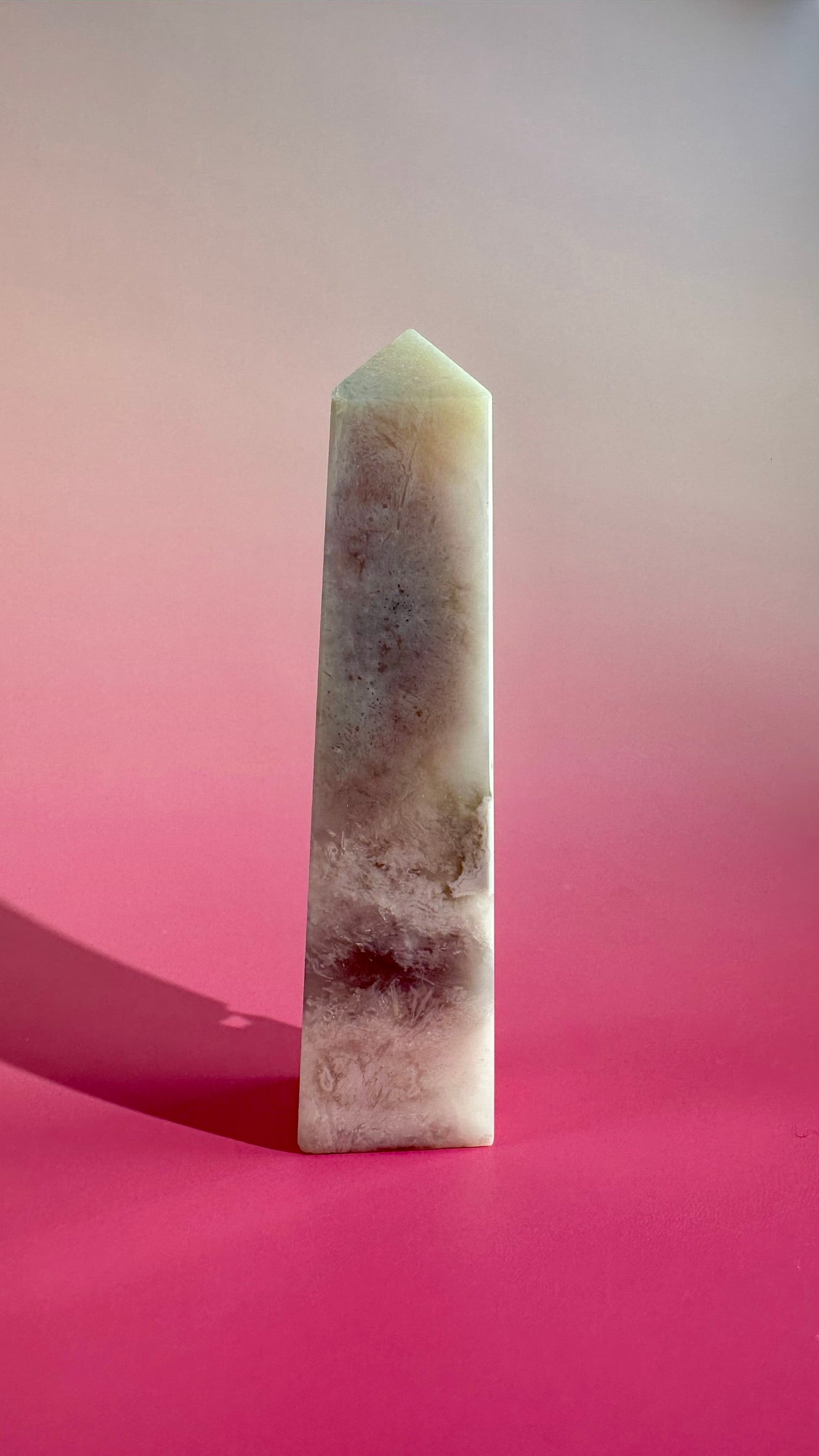 Druzy Flower Agate Obelisk – Option E