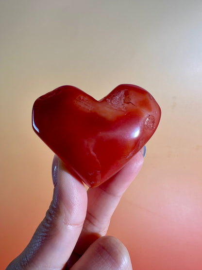 Small Carnelian Heart Option G | Vitality, Creativity & Positive Energy Crystal