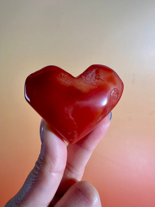 Small Carnelian Heart Option G | Vitality, Creativity & Positive Energy Crystal