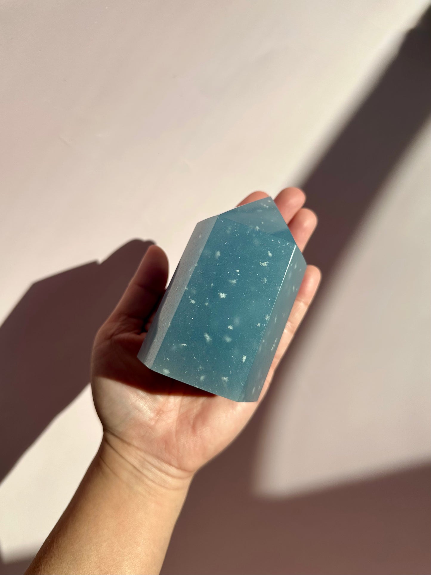 Large Peruvian Snowflake Angelite Tower - C