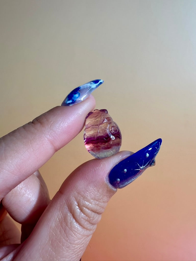 Mini Rainbow Fluorite Ladybug | Crystal Carving