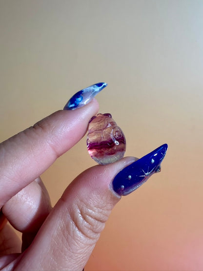 Mini Rainbow Fluorite Ladybug | Crystal Carving