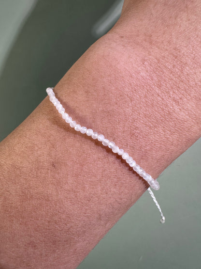 2mm Moonstone Adjustable Beaded Bracelet