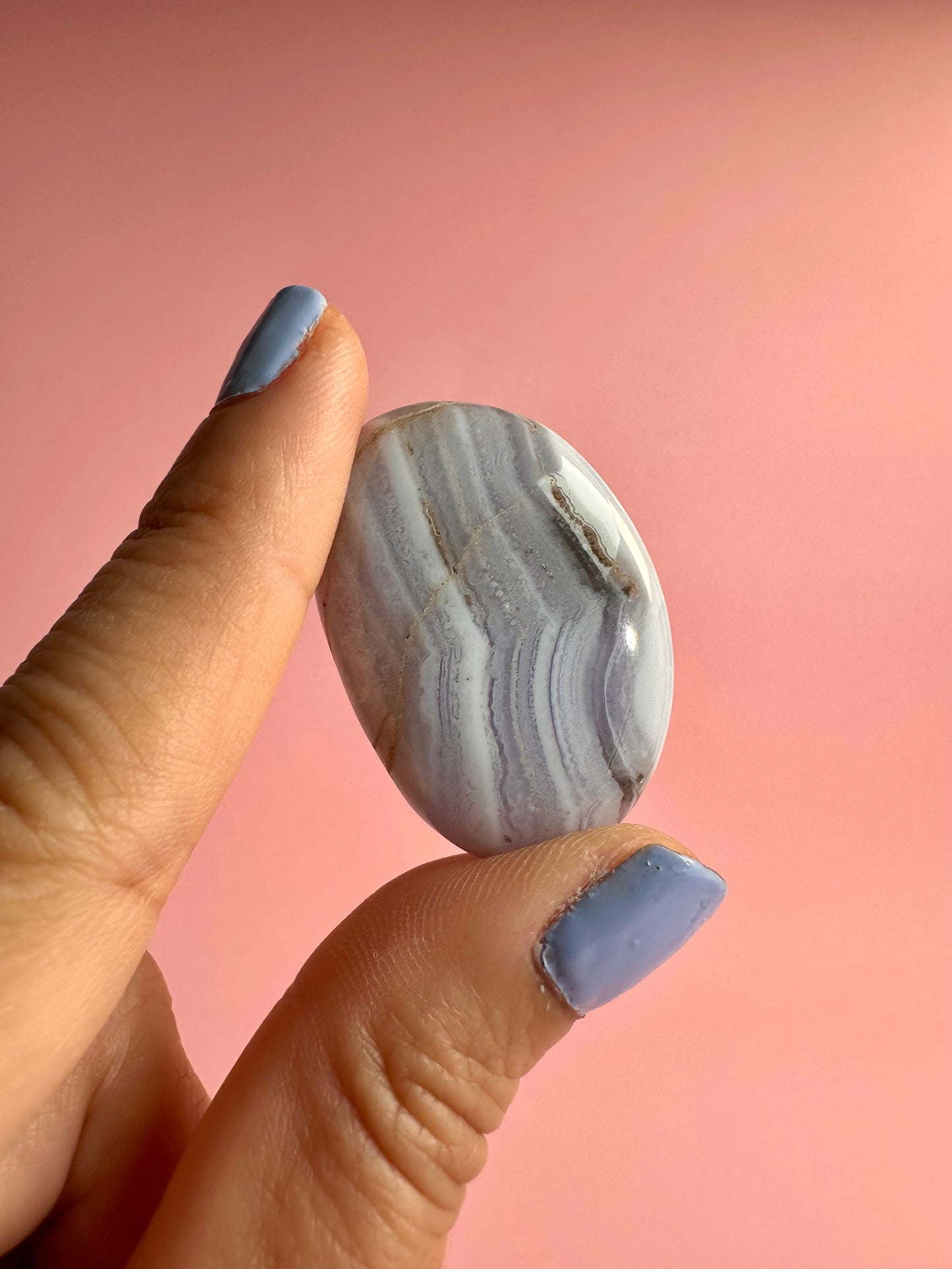 Blue Lace Agate Mini Flat Palm