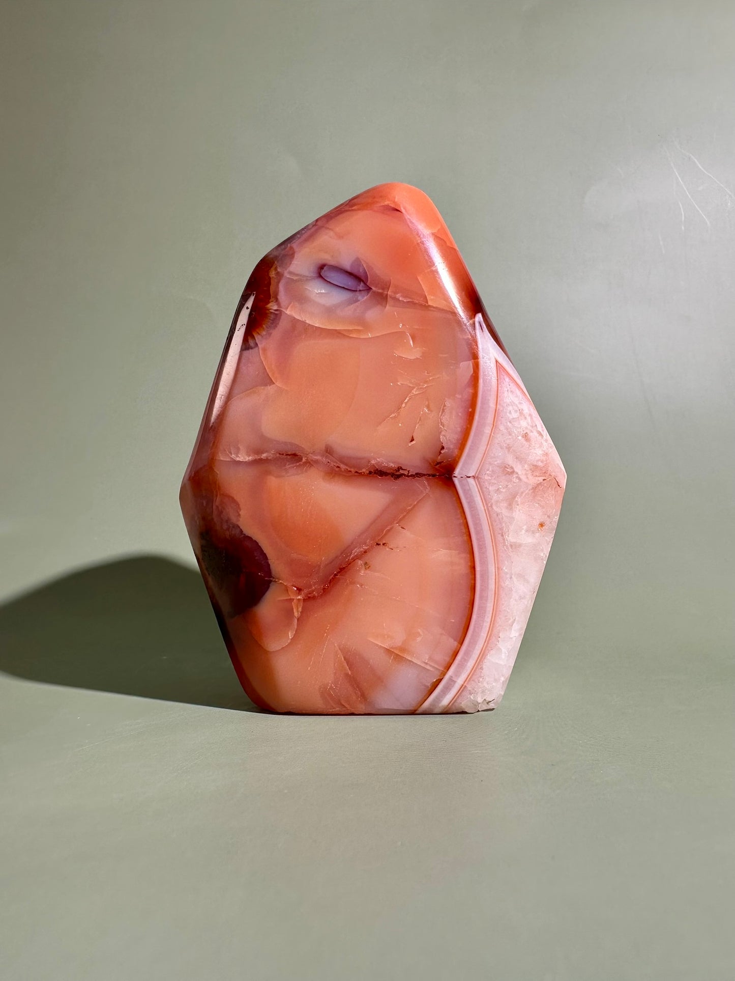 Carnelian Agate Geometric Freeform – Option J | Joy, Creativity & Positive Energy