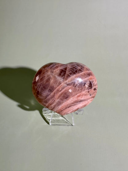 Peach Moonstone Heart | Love, Emotional Healing & New Beginnings Crystal