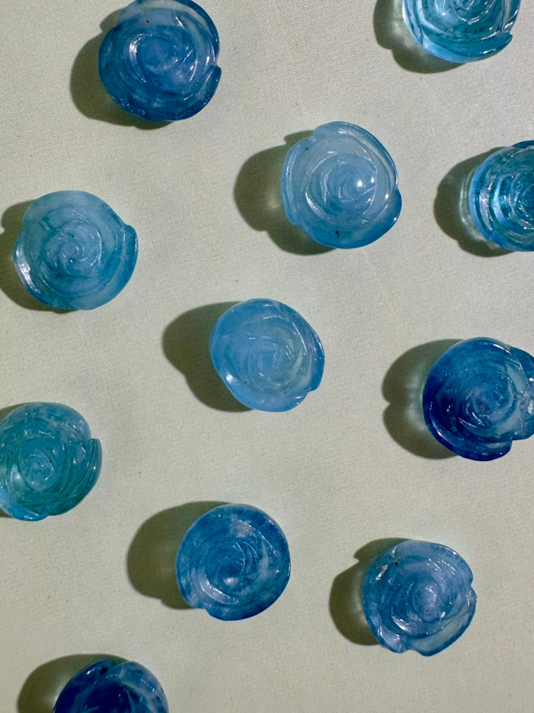 Teeny Aquamarine Rose | Mini Blue Crystal Flower
