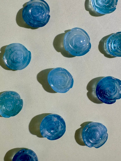 Teeny Aquamarine Rose | Mini Blue Crystal Flower