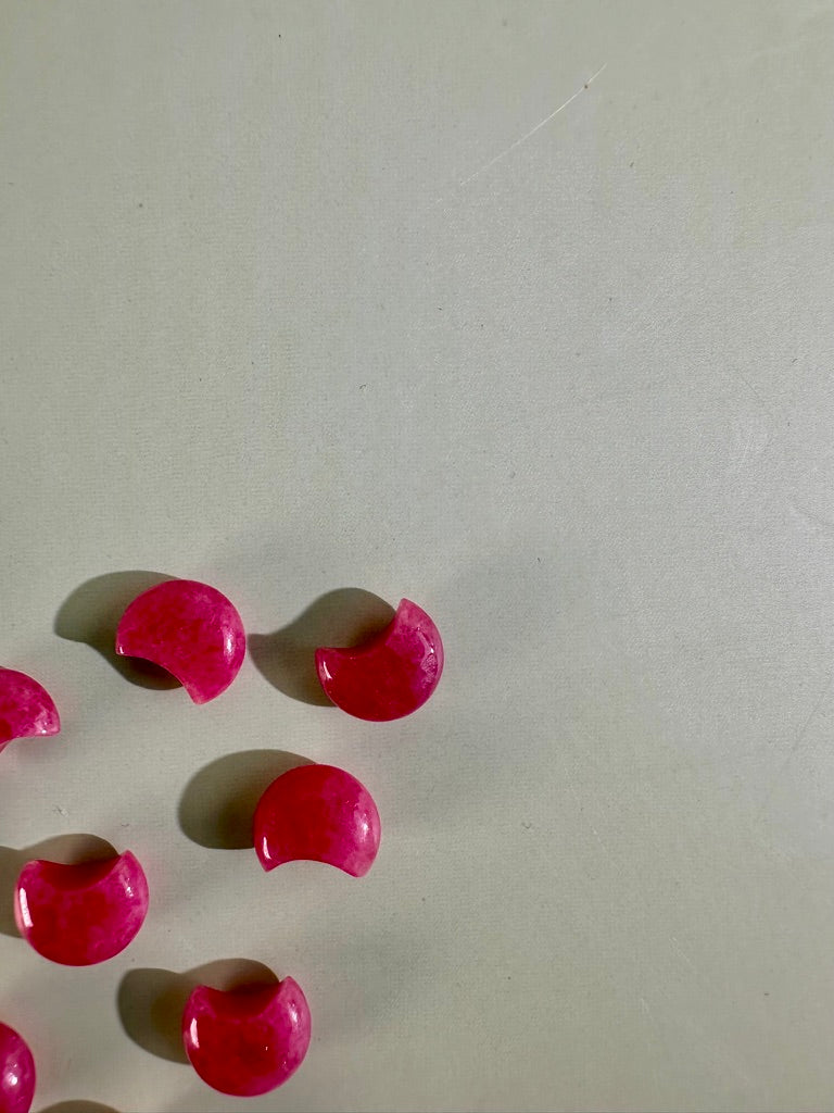 Mini Rhodonite Crescent Moon | Pink Crystal Carving