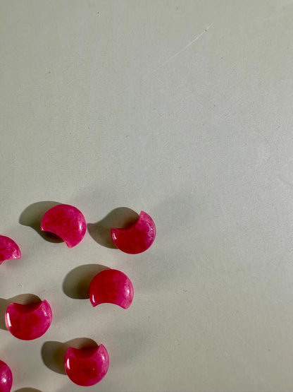 Mini Rhodonite Crescent Moon | Pink Crystal Carving