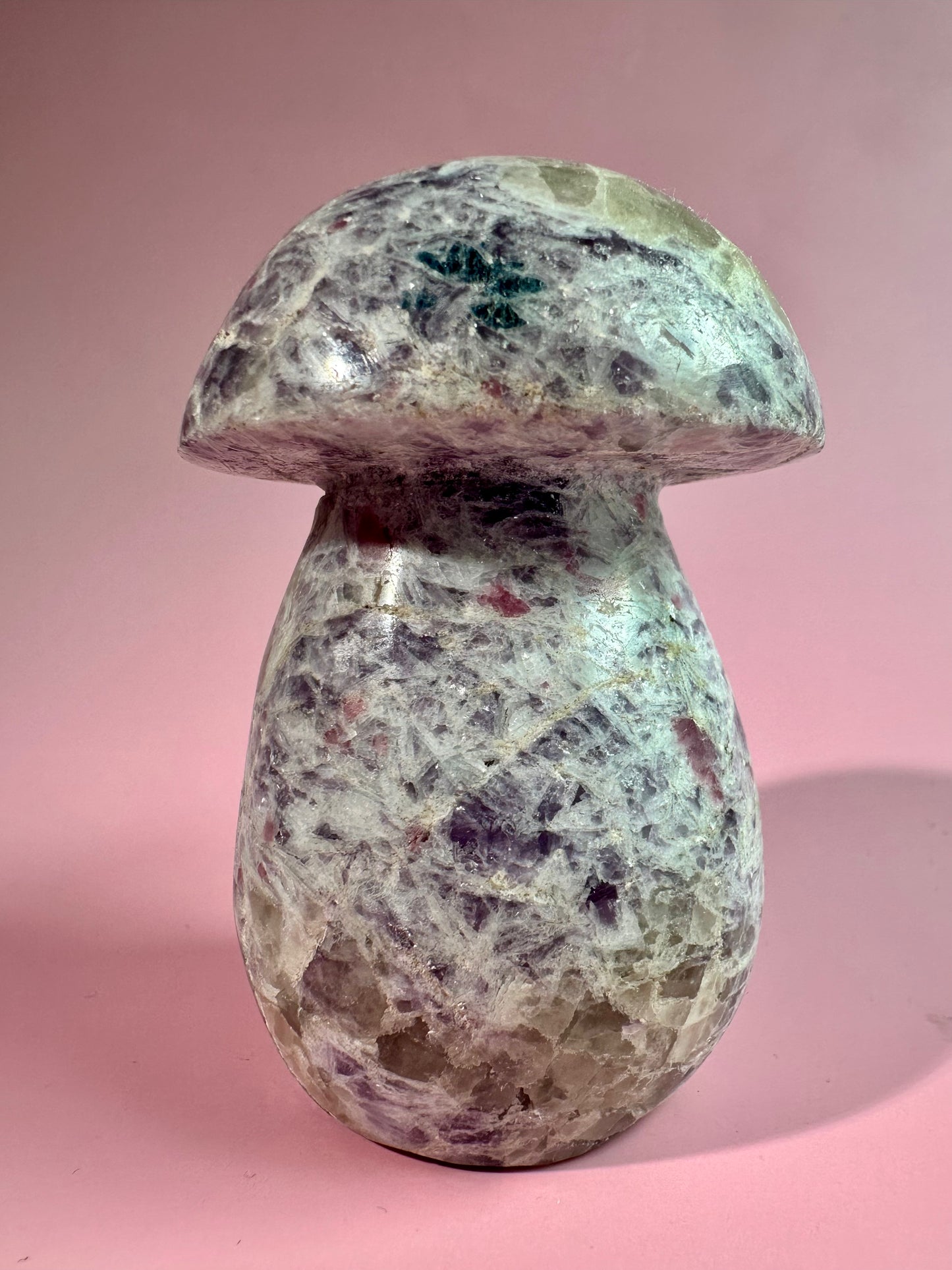 Lepidolite Mushroom Carving