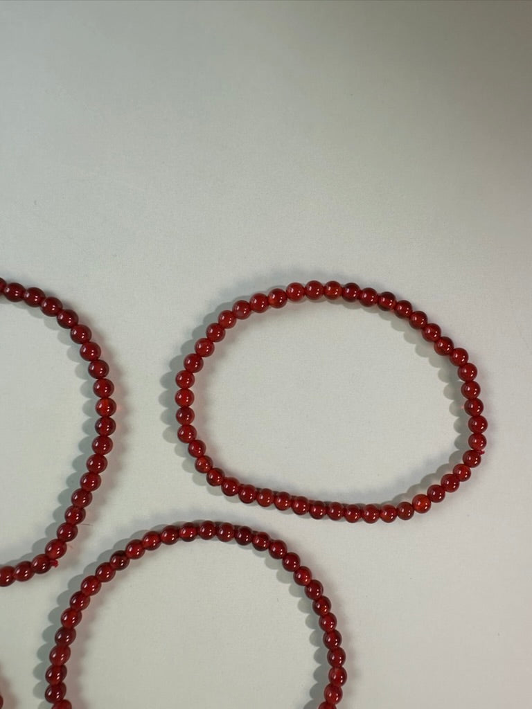 4 mm Red Onyx Beaded Bracelet