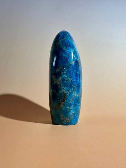 Blue Apatite Standing Freeform – Option D | Motivation, Communication & Vision Crystal
